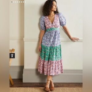 Boden Floral Maxi Dress - Purple, Green, Pink